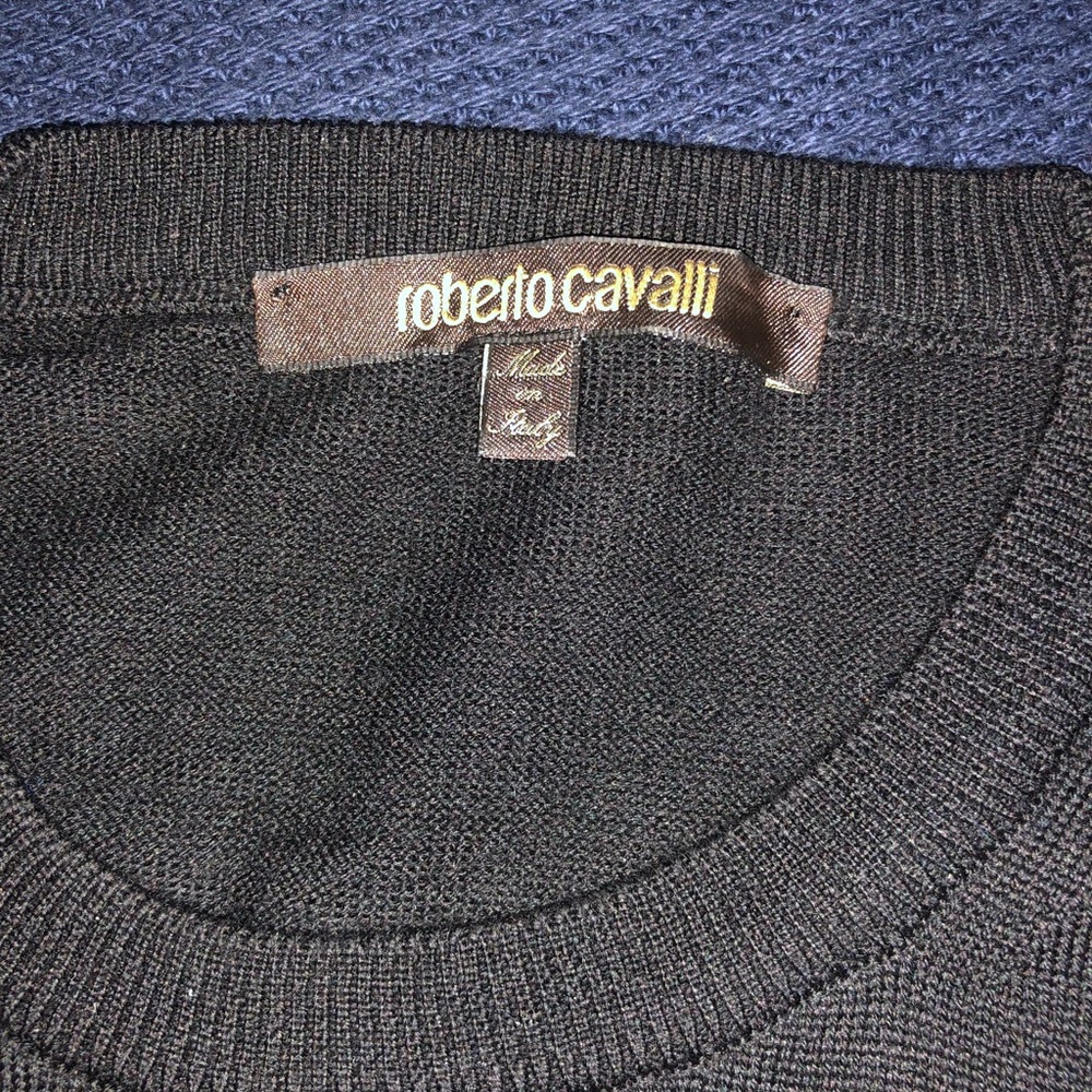 Roberto Cavalli Mens Wool Black Sweater Size XL - Picture 3 of 6
